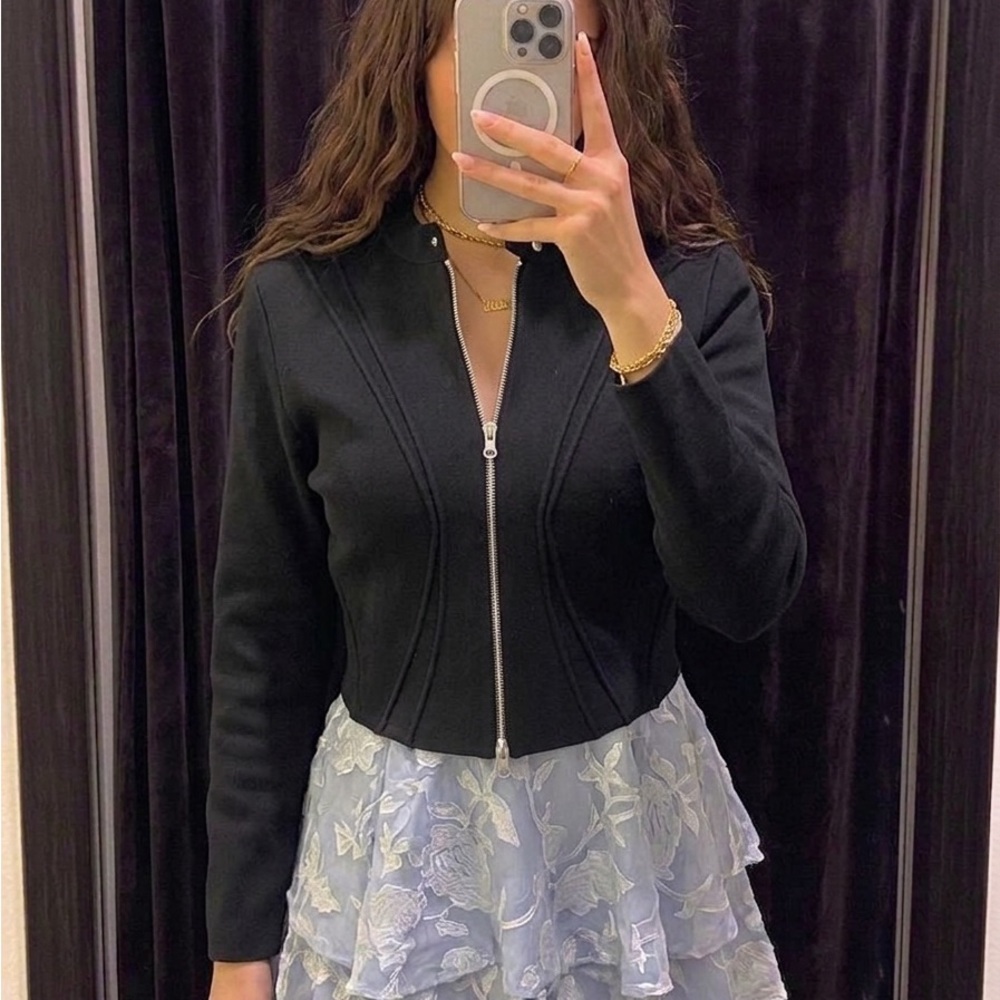 &Other Stories Black Zip-Front Women's Jacket